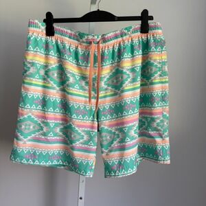 Chubbies XXL Swim Trunks Shorts‎ Aztec Geometric Print Drawstring Menswear